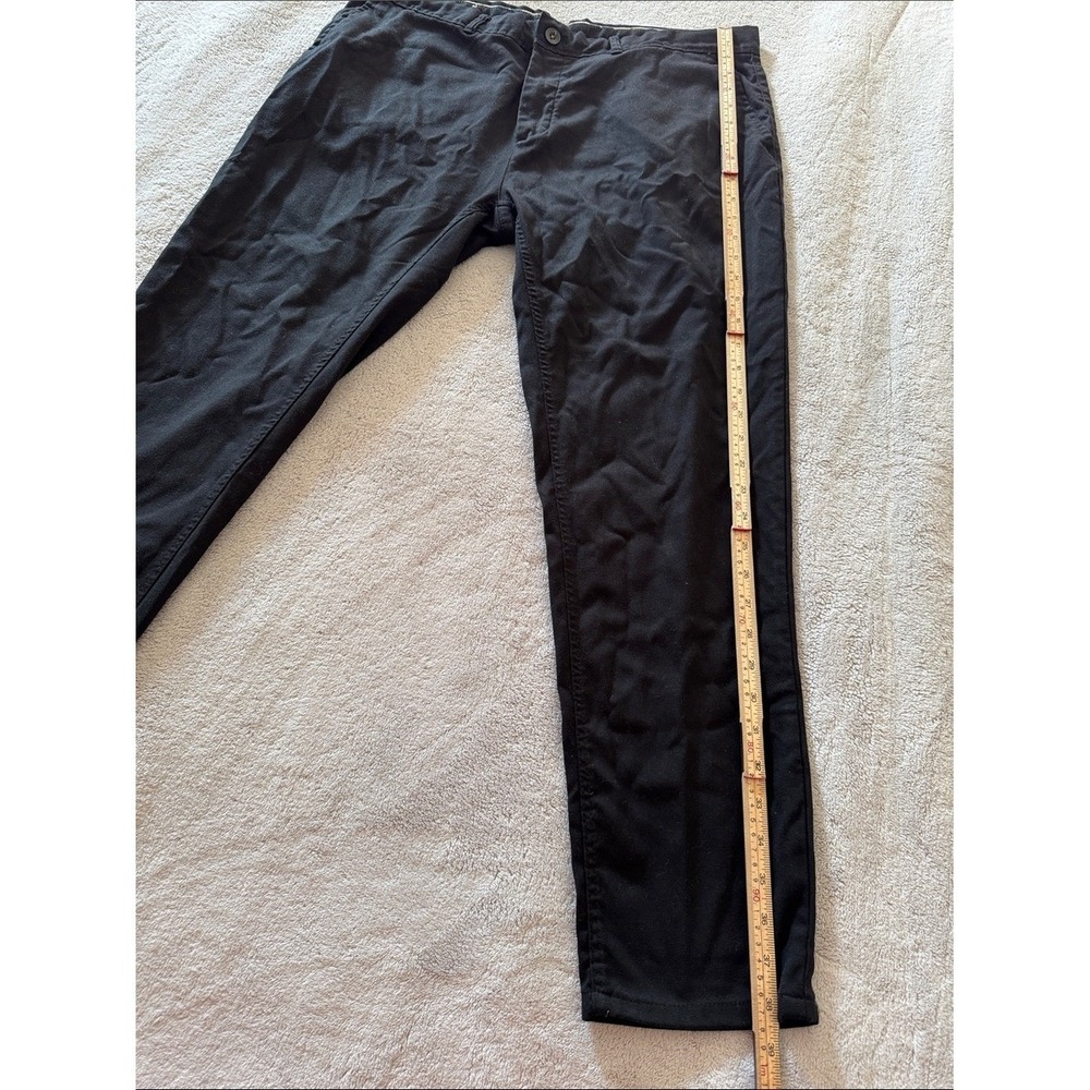 Zara Men's Black Slim Fit Chino Pants Stretch Casual Trousers Size 36 - Picture 2 of 8